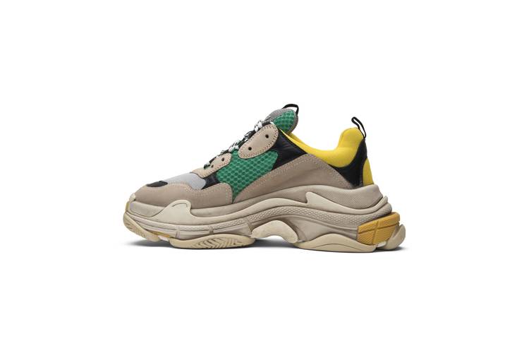 balenciaga triple s green and yellow