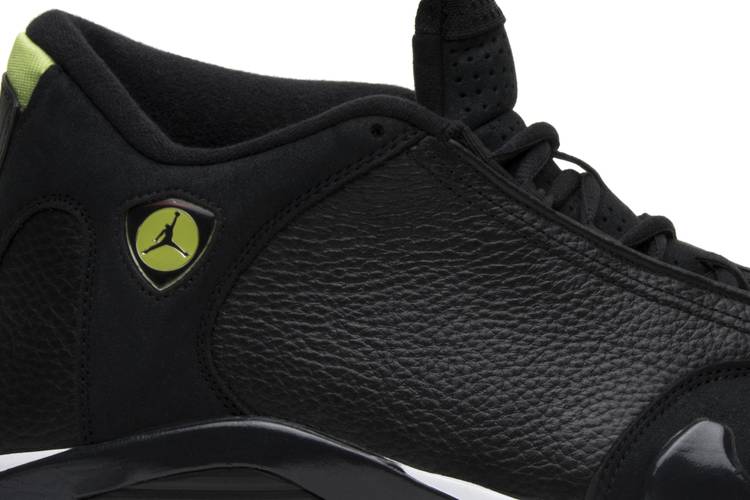 black and lime green jordan 14