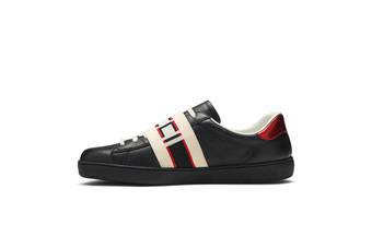 ace sneaker with gucci stripe black