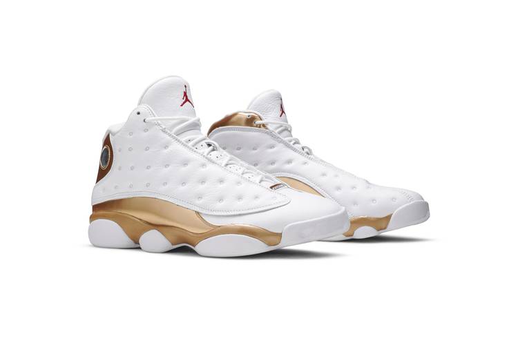 jordan 13s white and gold