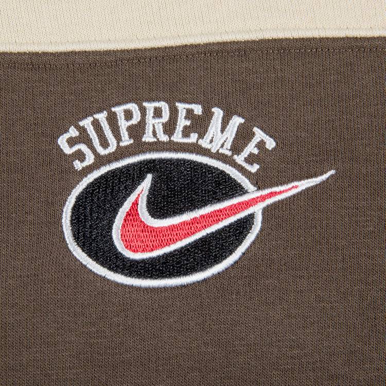 Supreme x Nike Stripe Hooded Sweatshirt 'Tan' | GOAT