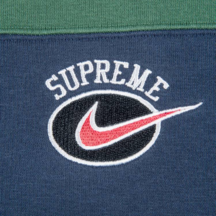 Supreme x Nike Stripe Hooded Sweatshirt 'Navy' | GOAT