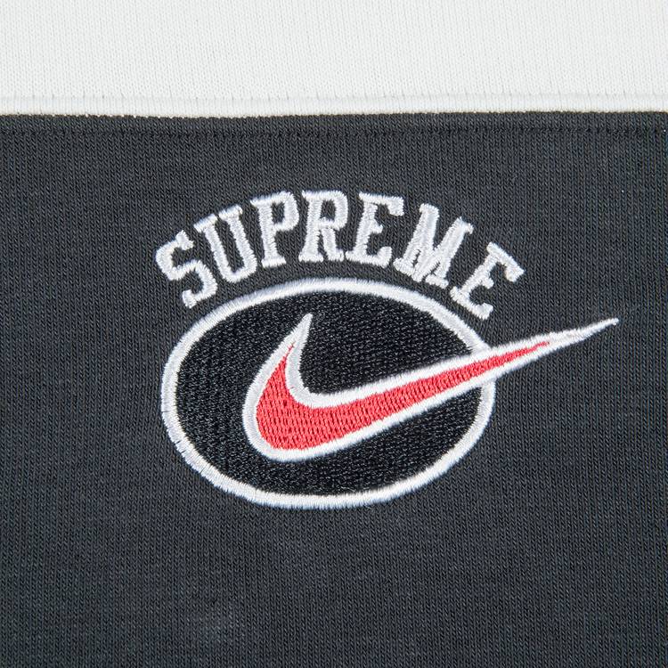 Supreme x Nike Stripe Hooded Sweatshirt 'Black' | GOAT
