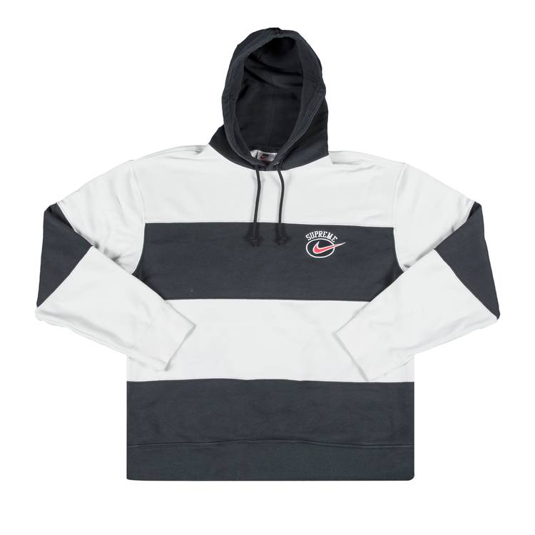 Supreme x Nike Stripe Hooded Sweatshirt 'Black' | GOAT