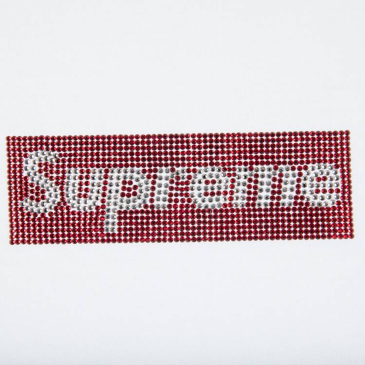 Supreme x Swarovski Box Logo T-Shirt 'White' | GOAT