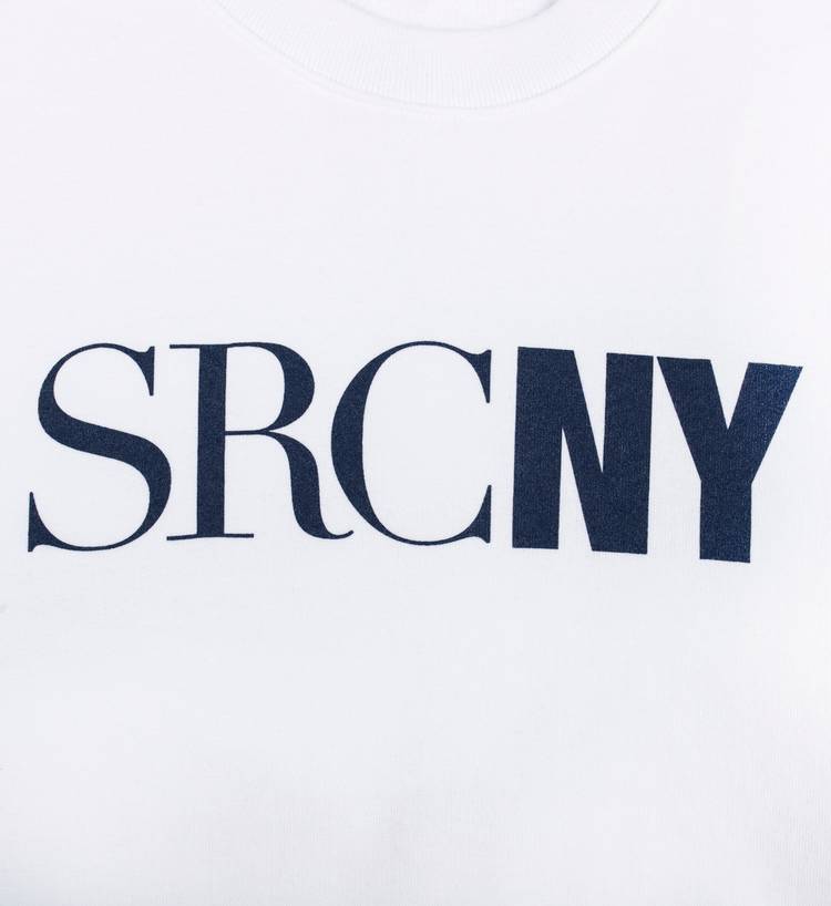 Sporty & Rich SRCNY Crewneck 'White/Navy Print' | GOAT