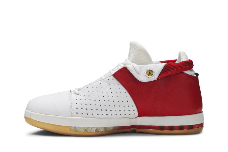 white and red jordan 16