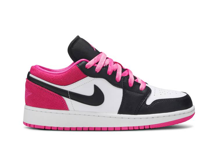 Air Jordan 1 Low Se Gs Black Active Fuchsia Goat