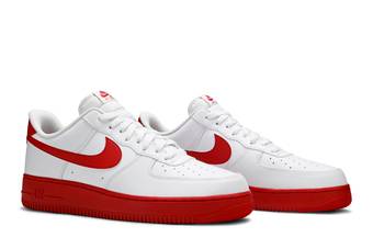 air force 1 with red nike sign