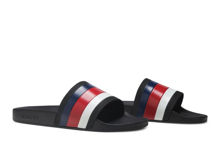 red white and blue gucci sandals