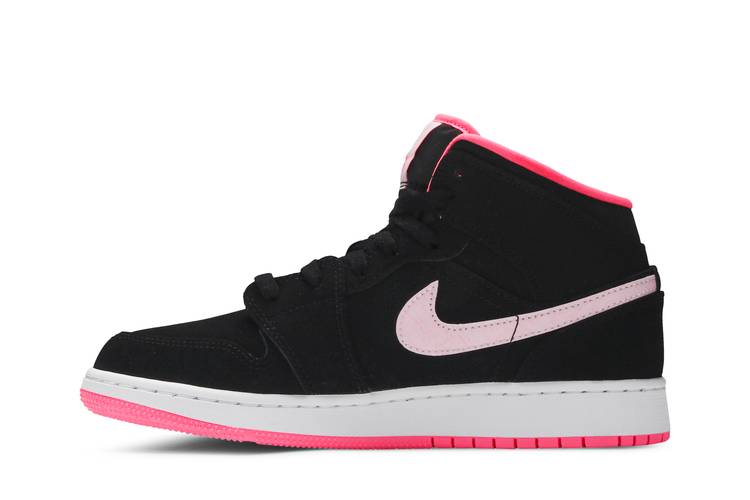 black and pink jordan's 1