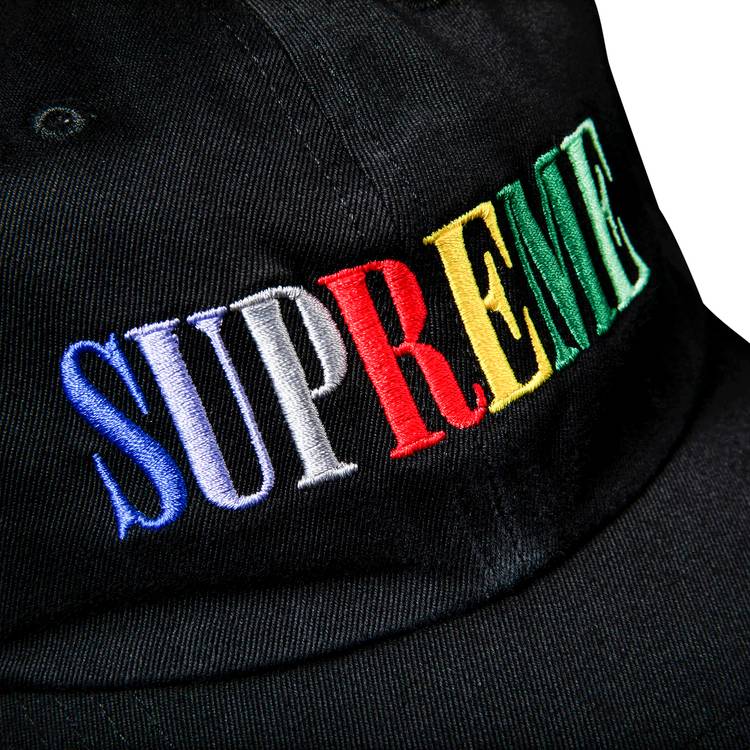 Supreme Multi Color Logo 6-Panel 'Black' | GOAT