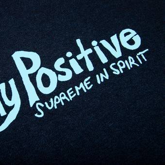 Supreme Stay Positive Tee 'Navy' | GOAT