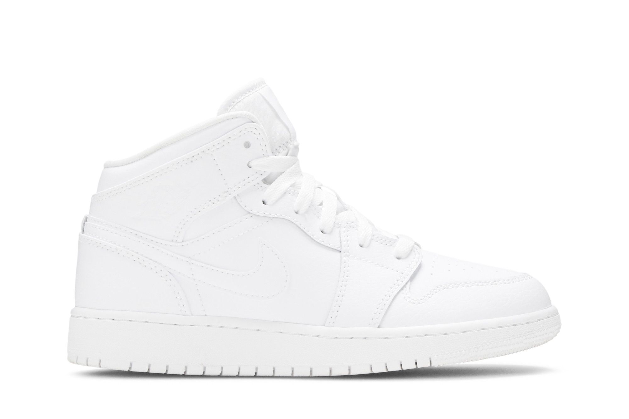 Pre-owned Air Jordan 1 Mid Gs 'triple White'