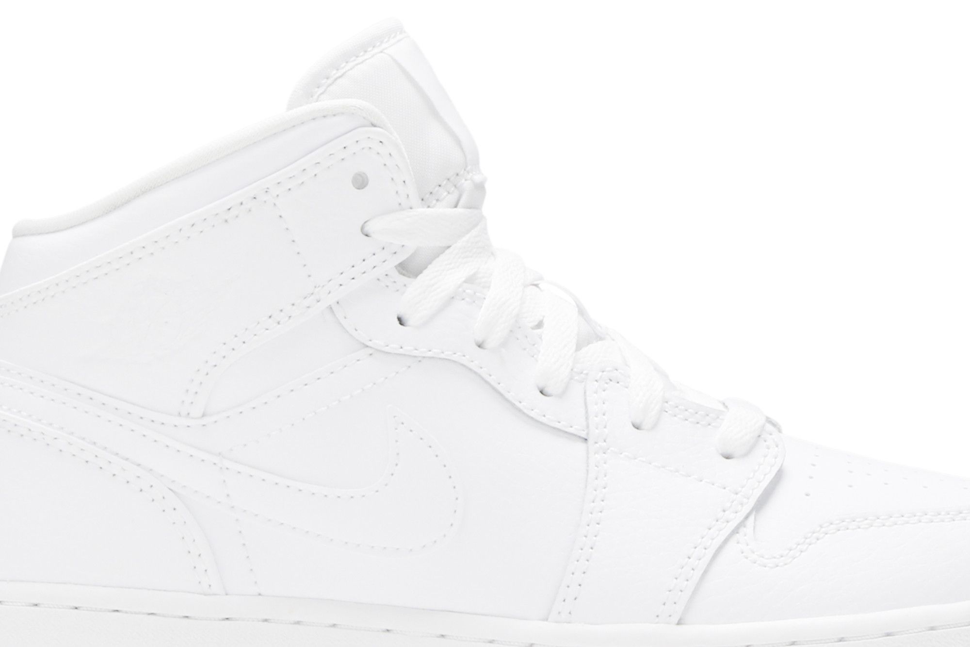 Pre-owned Air Jordan 1 Mid Gs 'triple White'
