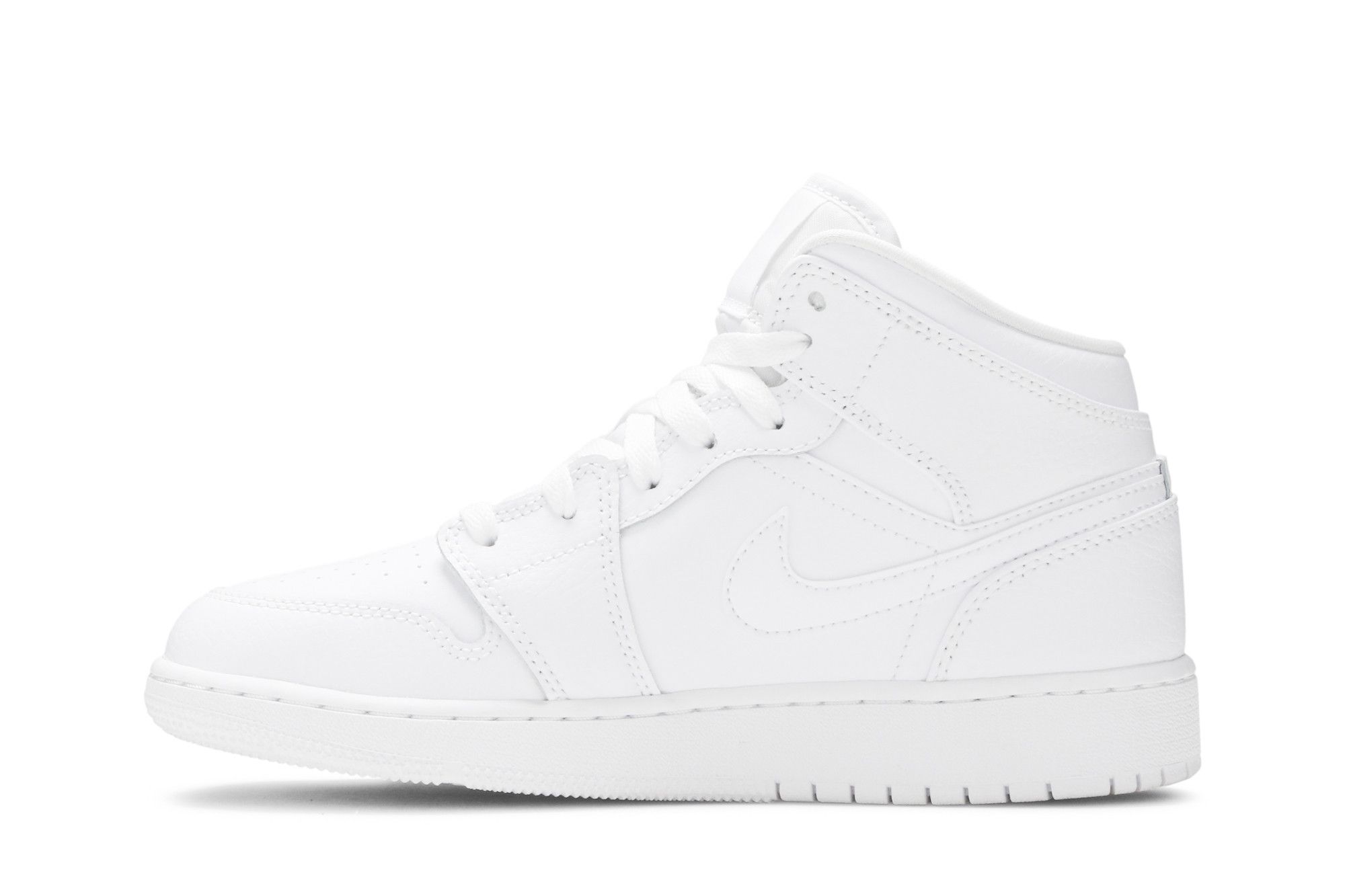 Pre-owned Air Jordan 1 Mid Gs 'triple White'