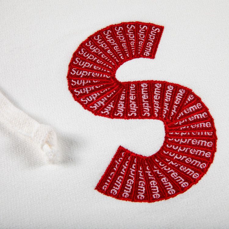 Supreme S Logo Hooded Sweatshirt 'white'