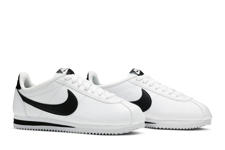 Nike white and black classic cortez leather sneakers