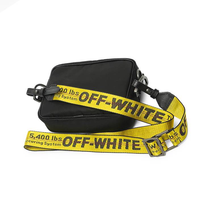 Off-White OMNQ003F21FAB001 OW LOGO NYLON CROSSBODY Bag Black