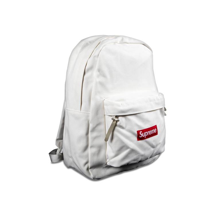 Supreme+Fw20+Canvas+Backpack+Black+White+All+Cotton+Heavyweight+18+Oz+Canvas+20l  for sale online