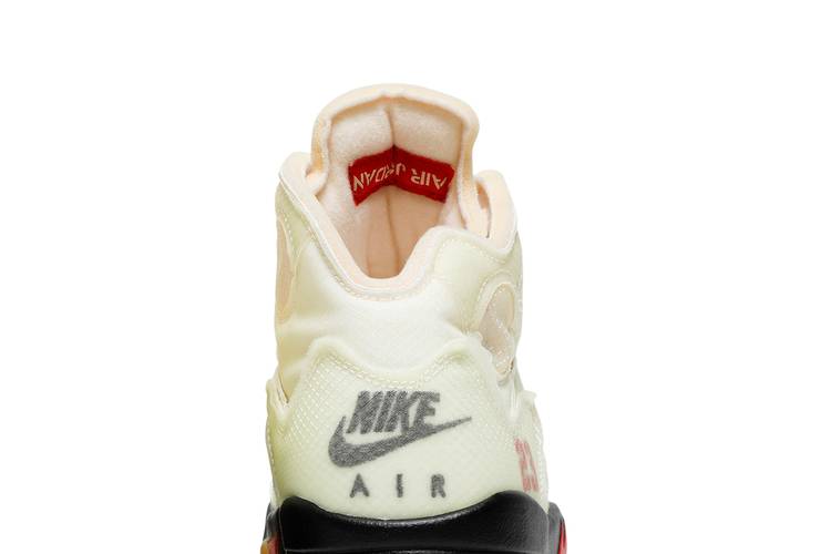 Nike Air Jordan 5 Off-White Sail | Size 13, Sneaker in White/Black/Red