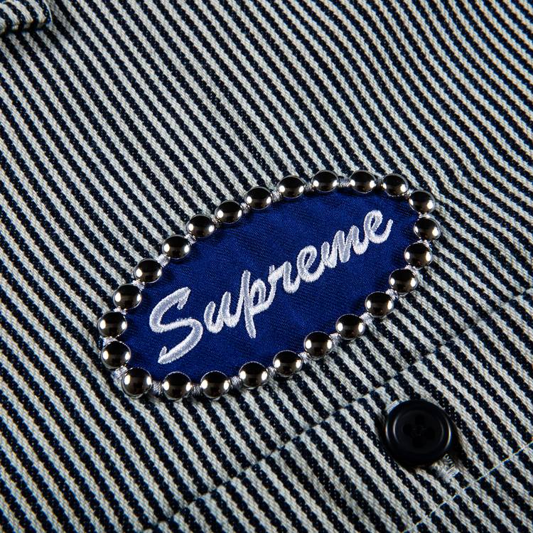 Buy Supreme Studded Patch Short-Sleeve Work Shirt 'Stripe