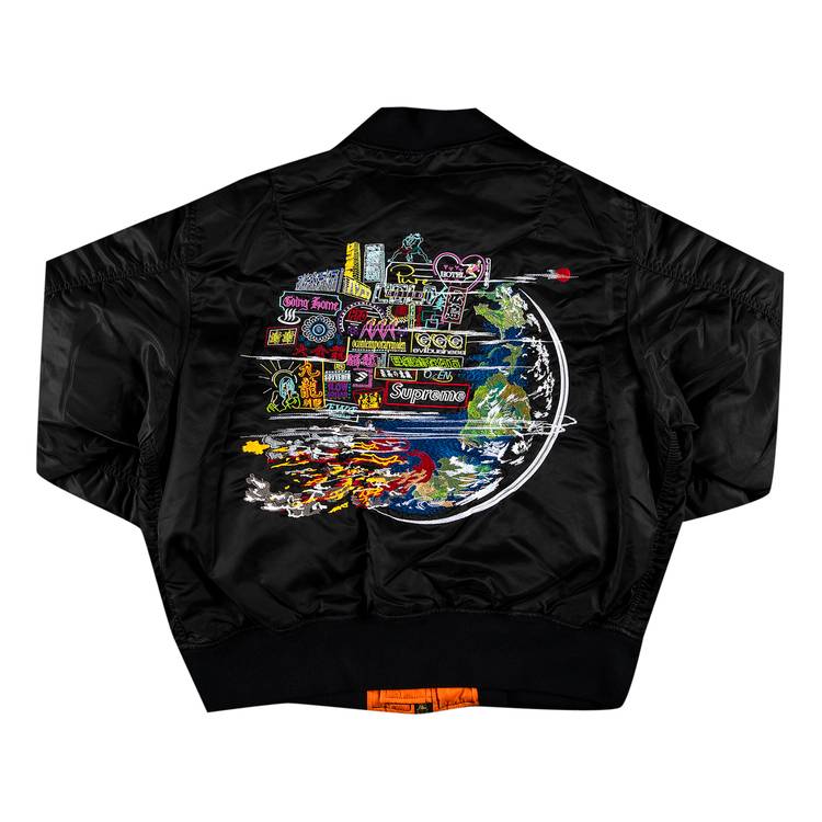 Buy Supreme Globe MA-1 'Black' - FW20J53 BLACK | GOAT