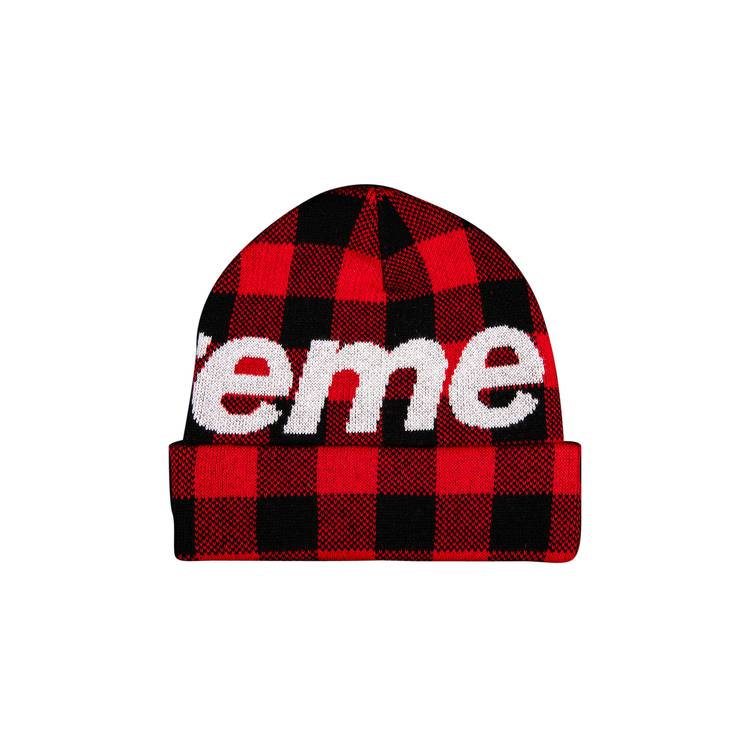 Buy Supreme Big Logo Beanie 'Red Plaid' - FW20BN9 RED PLAID | GOAT