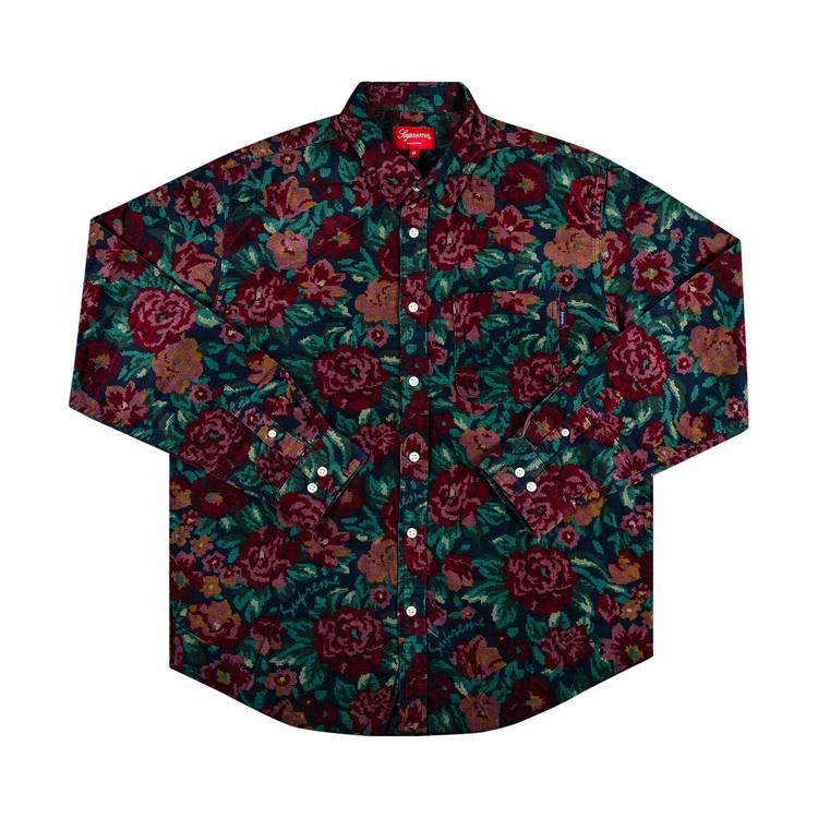Buy Supreme Digi Floral Corduroy Shirt 'Navy' - FW20S22 NAVY
