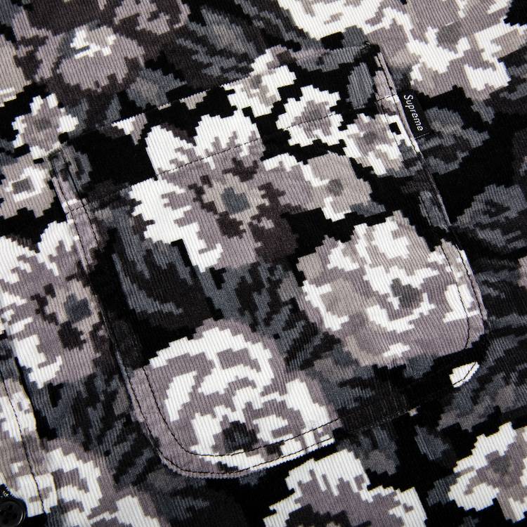 Supreme Digi Floral Corduroy Shirt 'Black' | GOAT