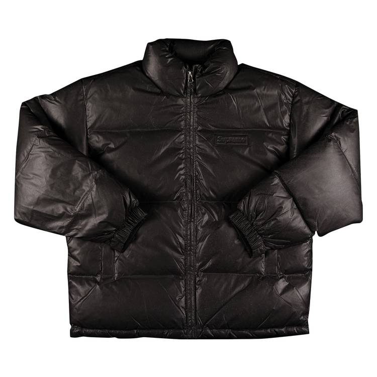 supreme reflective speckled down jacket black