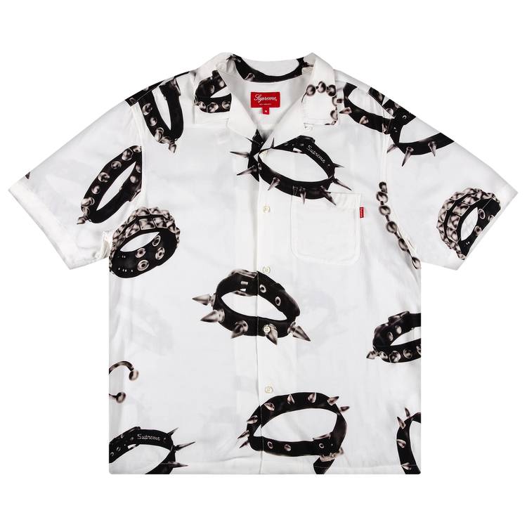 Supreme Studded Collars Rayon Short-Sleeve Shirt 'White'