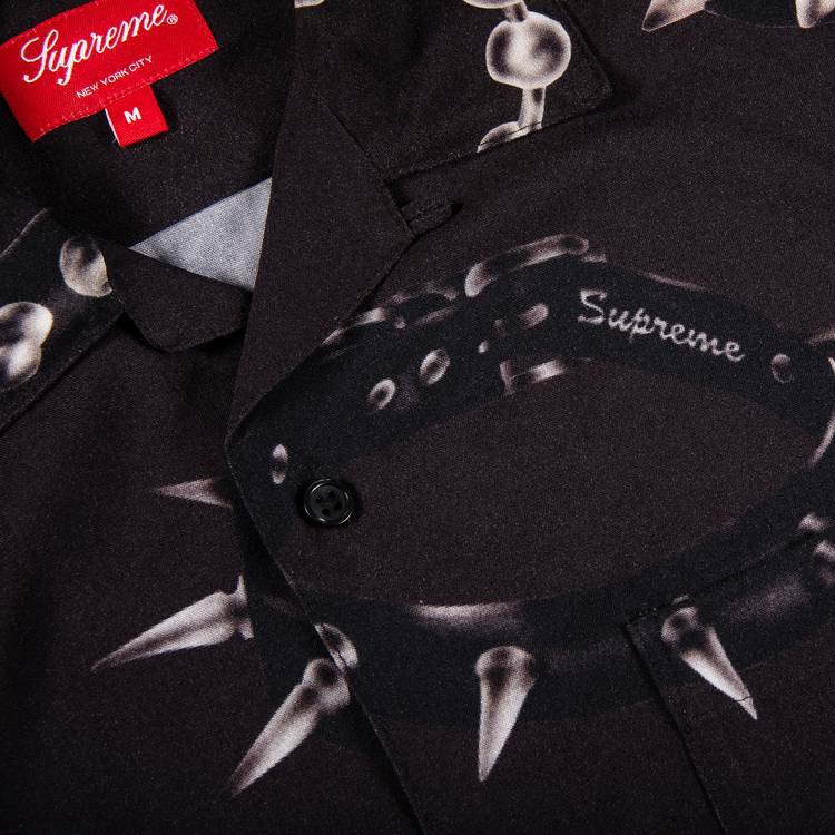 Buy Supreme Studded Collars Rayon Short-Sleeve Shirt 'Dusty Black