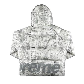Supreme Hooded Down Jacket 'Receipts' | GOAT