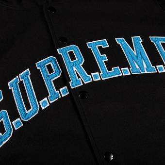 Supreme King Hooded Varsity Jacket 'Black' | GOAT