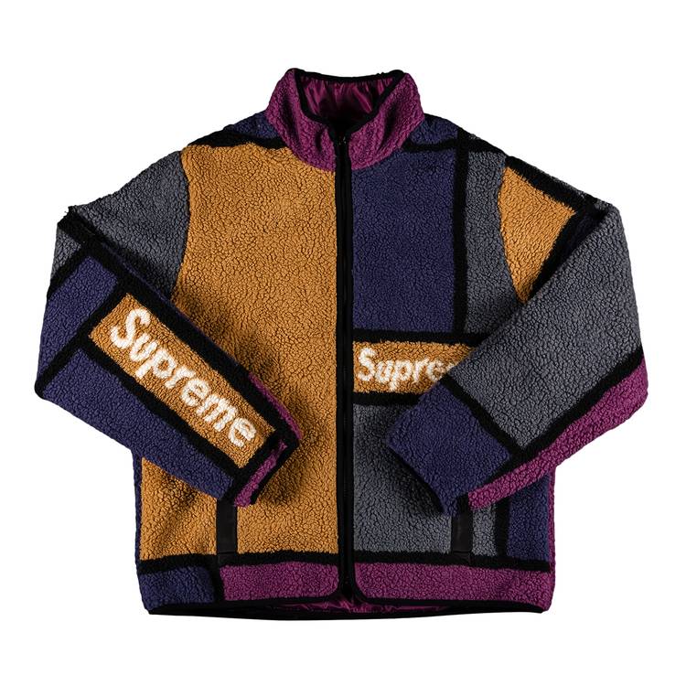 Supreme Reversible Colorblocked Fleece Jacket 'Purple'