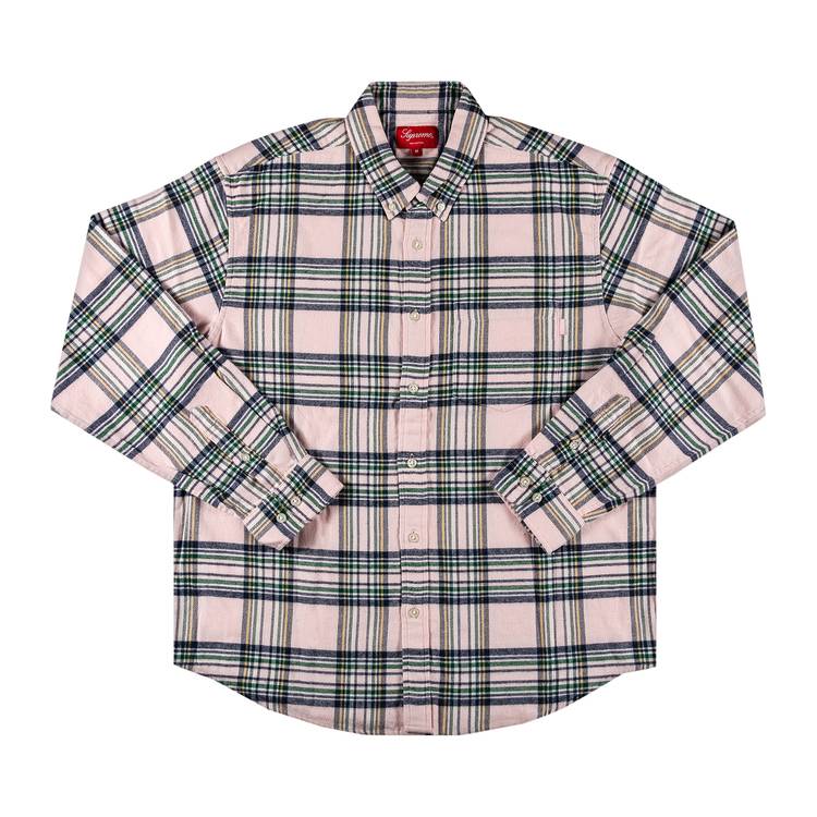 Supreme Tartan Flannel Shirt 'Pale Pink' | GOAT