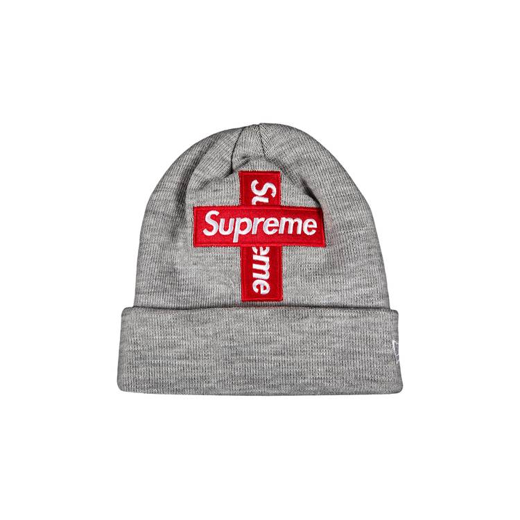 Buy Supreme x New Era Cross Box Logo Beanie 'Heather Grey