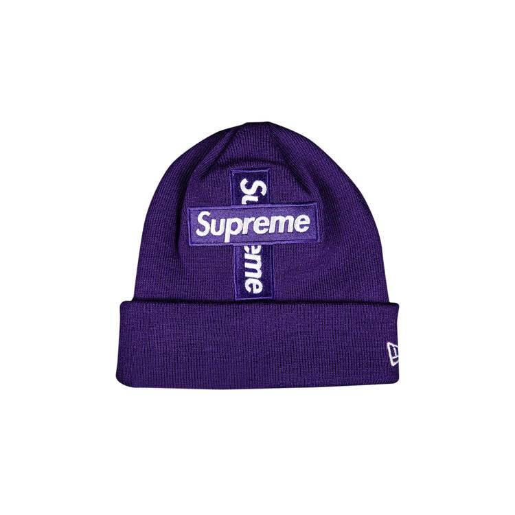 Buy Supreme x New Era Cross Box Logo Beanie 'Purple