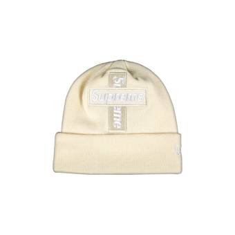 Buy Supreme x New Era Cross Box Logo Beanie 'Natural