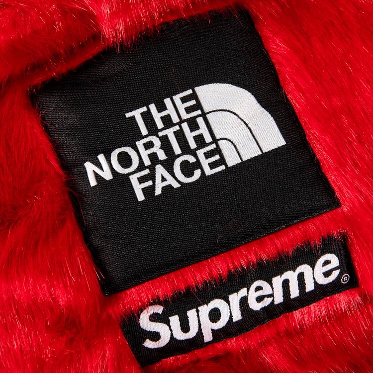 Supreme x The North Face Faux Fur Nuptse Jacket 'Red' | GOAT