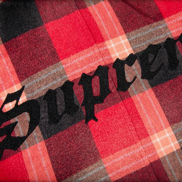 Supreme Quilted Flannel Shirt 'Red' | GOAT