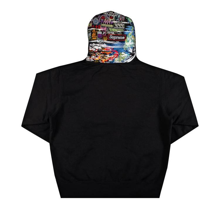 Buy Supreme Globe Zip Up Hooded Sweatshirt 'Black' - FW20SW89