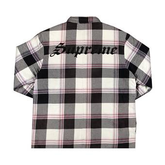 Supreme Quilted Flannel Shirt 'White' | GOAT