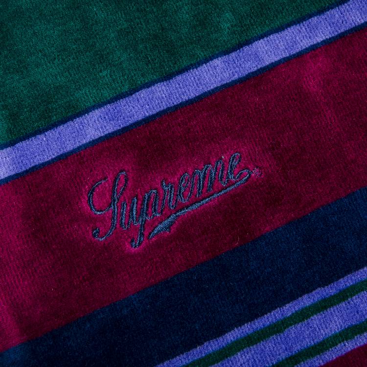 Buy Supreme Stripe Velour Half Zip Pullover 'Purple' - FW20KN67