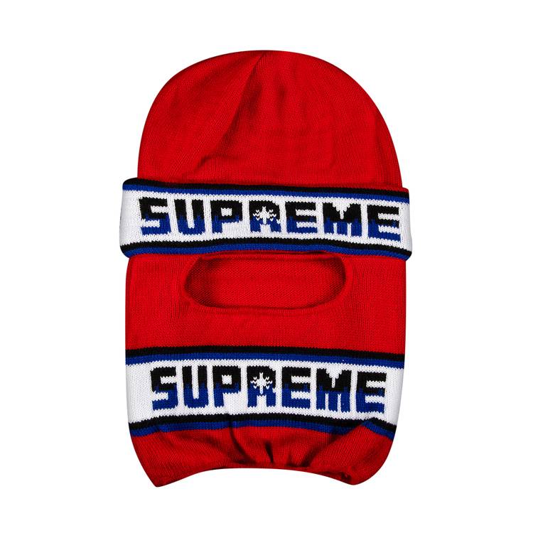 Supreme Double Logo Facemask Beanie 'Red'