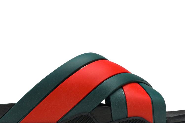 Gucci Rubber Buckle Strap Slide Sandal In Red/Green Web, Men - Praise To  Heaven