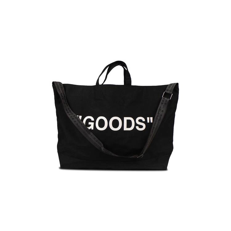 OFF-WHITE Canvas Goods Quote Tote Black White 1267162