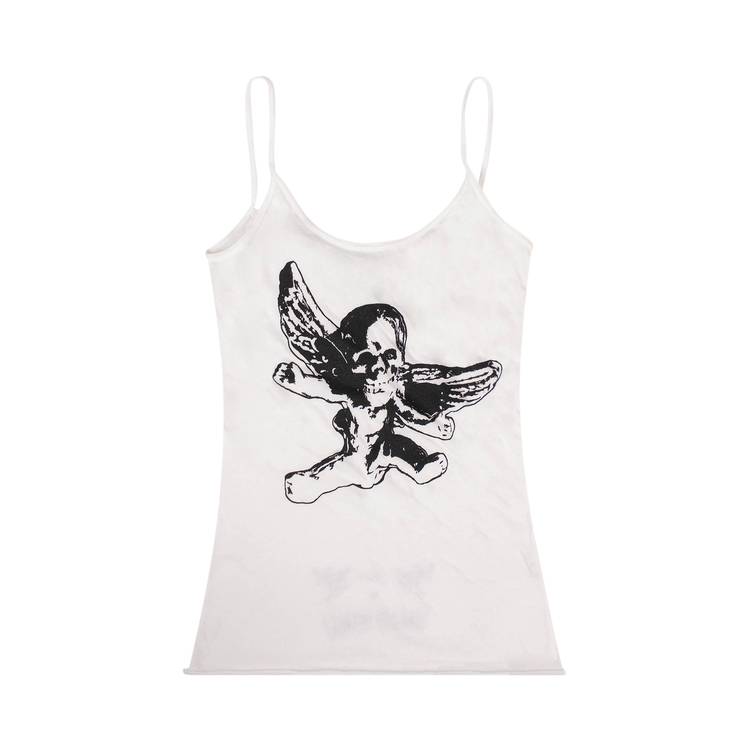 Cotton Foti Skull'' Cami Tank Top - White