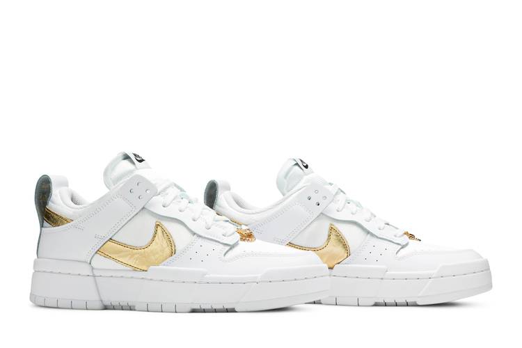 Wmns Dunk Low Disrupt 'White Metallic Gold'